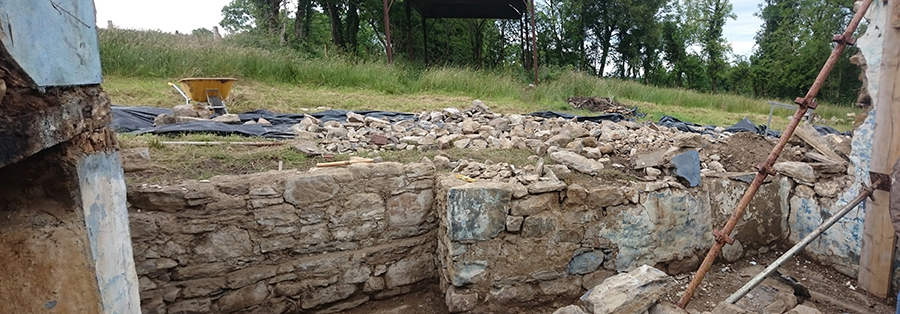 rear wall of kitchen demolished